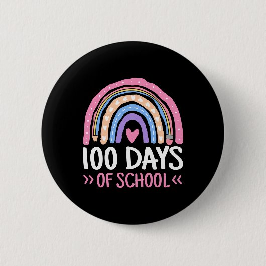 日の学校先生子供たち学校の100日Ra 缶バッジ (正面)