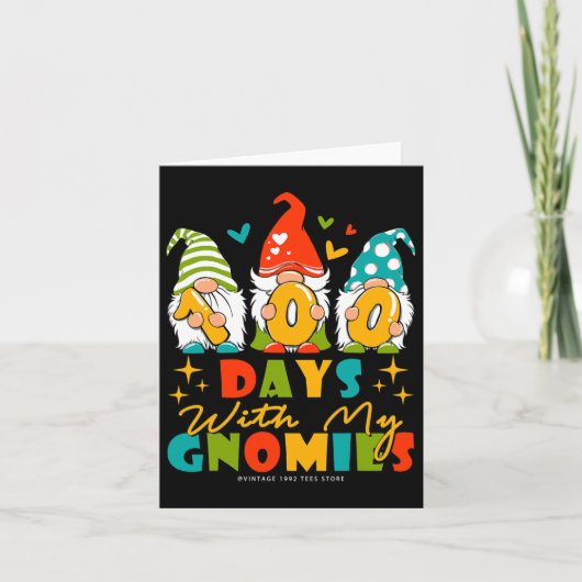日の学校先生子供100私のGnomと日 カード (正面)