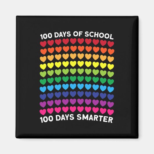 日の学校100日頭が切れるハートラブボーイギル マグネット (正面)