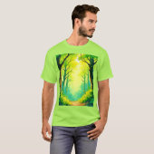 日の当たる森の小道 Tシャツ (正面フル)