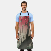 日の日本の出の日没の梅園 エプロン (着用した状態)