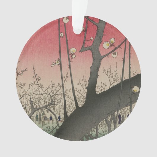 日の日本の出の日没の梅園 オーナメント (正面)