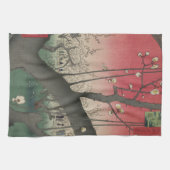 日の日本の出の日没の梅園 キッチンタオル (横)