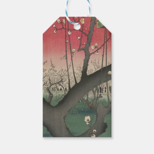 日の日本の出の日没の梅園 ギフトタグ (正面)