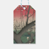 日の日本の出の日没の梅園 ギフトタグ (裏面)