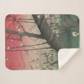 日の日本の出の日没の梅園 シェルパブランケット (正面(横))