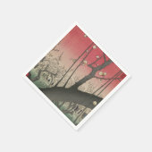 日の日本の出の日没の梅園 スタンダードカクテルナプキン (角)