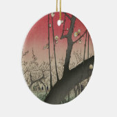 日の日本の出の日没の梅園 セラミックオーナメント (右)