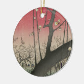 日の日本の出の日没の梅園 セラミックオーナメント (左)