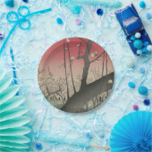 日の日本の出の日没の梅園 ペーパープレート (パーティー)