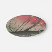 日の日本の出の日没の梅園 ペーパープレート (アングル)