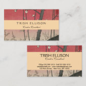 日の日本の出の日没の梅園 名刺 (正面/裏面)