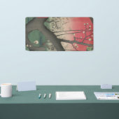 日の日本の出の日没の梅園 横断幕 (トレードショー)