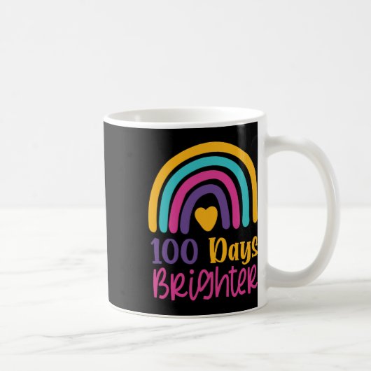 日の明るい先生女の子100日の学校ライ コーヒーマグカップ (右)