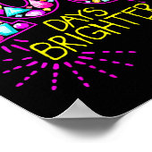 日の明るい先生女の子100日スクールディア ポスター (角)