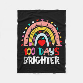 日の明るい虹100th学校の先生 フリースブランケット