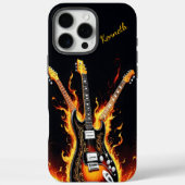 日の暮れ時にエレクトリックギターが燃え上がった Case-Mate iPhoneケース (裏面)