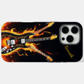 日の暮れ時にエレクトリックギターが燃え上がった Case-Mate iPhoneケース (裏面 (横))