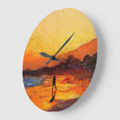 日の最後のライトサンセットアクリル壁時計 ラージ壁時計 (傾斜)