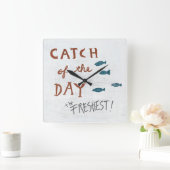 日の沿岸芸術|の捕獲物 スクエア壁時計 (ホーム)