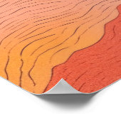 日の照った山頂：山カラフルの風景 ポスター (角)