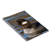 日の照った海にかわいいバッファヘッドアヒル ノートブック (右側)