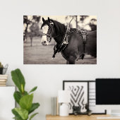 日の移動 – 馬写真B&Wプリント ポスター (ホームオフィス)