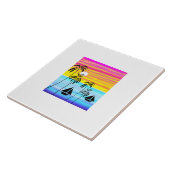 日の素晴らし入カラフルり海セーリング タイル (側面)