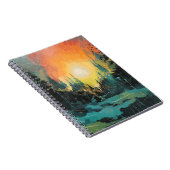 日の素晴らし出が山の風景 ノートブック (右側)