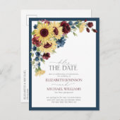 日の花のブルーブルゴーニュを遅結婚らせる 案内ポストカード (正面/裏面)