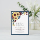 日の花のブルーブルゴーニュを遅結婚らせる 案内ポストカード (スタンド正面)