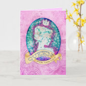 日の誕生日のための女王 カード (黄色い花)