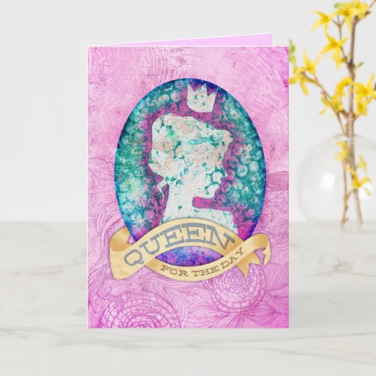 日の誕生日のための女王 カード (黄色い花)