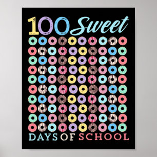 日の通学ドーナツ100日目かわいい通学 ポスター