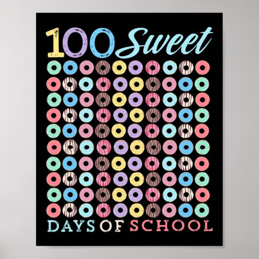日の通学ドーナツ100日目かわいい通学 ポスター (正面)