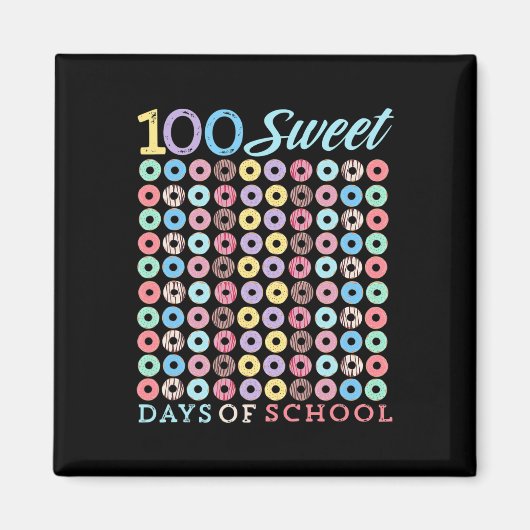 日の通学ドーナツ100日目かわいい通学 マグネット (正面)