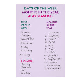 日の週、月の年と季節v2 ポスター