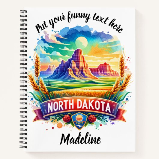 日の鮮やか入り時のノースダコタの風景 ノートブック (正面)