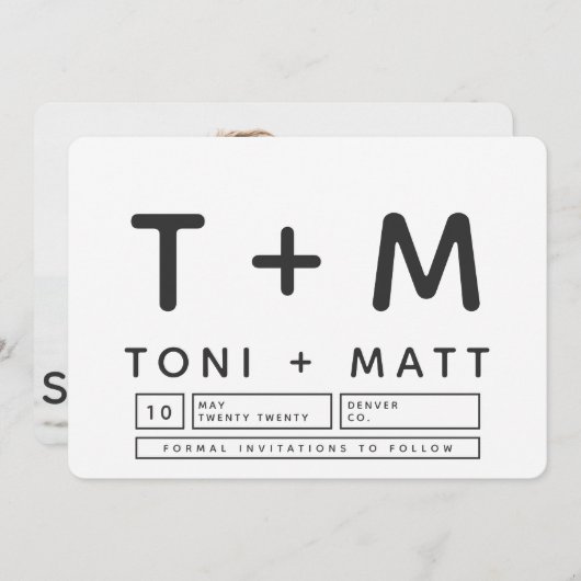 日はっきりしたモダン付を保存 セーブザデート (正面/裏面)