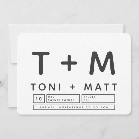 日はっきりしたモダン付を保存 セーブザデート (正面)