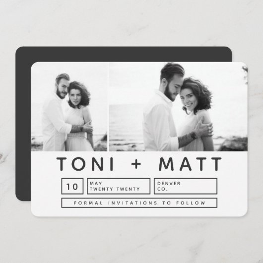 日はっきりしたモダン付を保存 セーブザデート (正面/裏面)