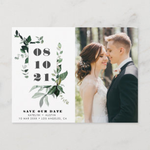 日はっきりした付けレタリング結婚年 ポストカード