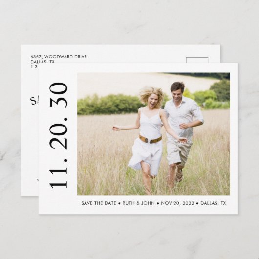 日はっきりした付カスタムPhoto日付はがきを保存 インビテーションポストカード (正面/裏面)