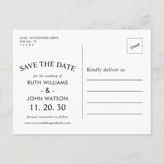 日はっきりした付カスタムPhoto日付はがきを保存 インビテーションポストカード (裏面)