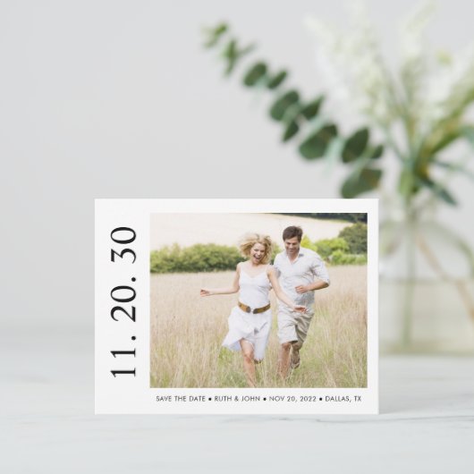 日はっきりした付カスタムPhoto日付はがきを保存 インビテーションポストカード (スタンド正面)