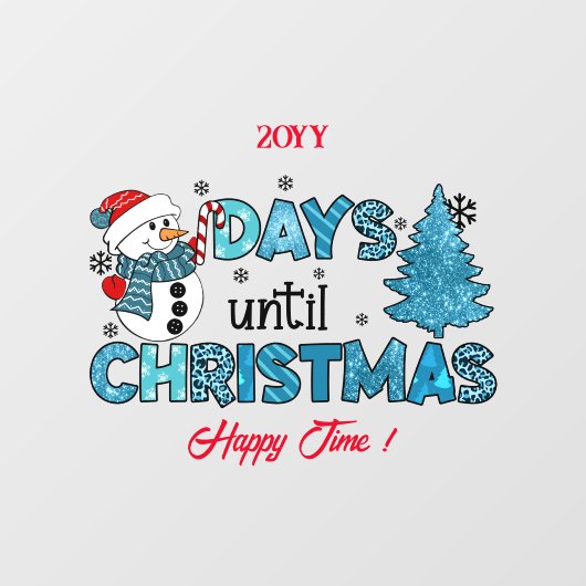 日はクリスマスまカスタマイズで ウィンドウサイン (シート)