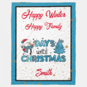 日はクリスマスまカスタマイズで フリースブランケット (正面)