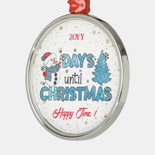 日はクリスマスまカスタマイズで メタルオーナメント (左)