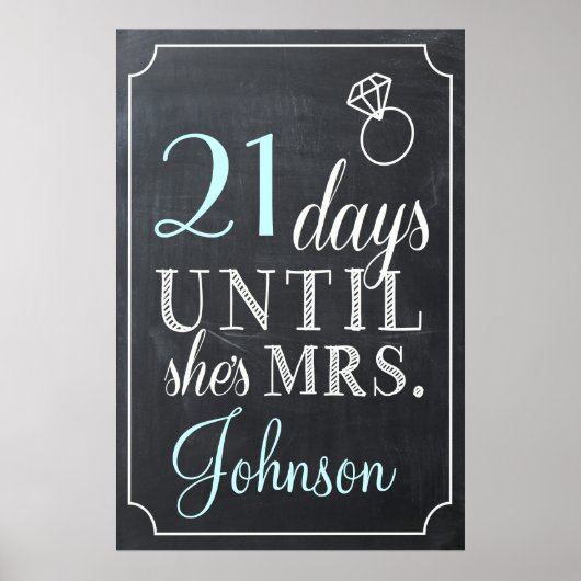 日はミセス・シャワー・チョークボードの看板 ポスター (正面)