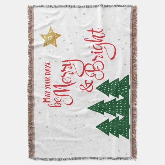 日はメリー鮮やかな赤の書道星樹 スローブランケット (正面縦)